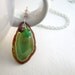 Forest Green Agate Pendant, Woodland Necklace, Agate Slice