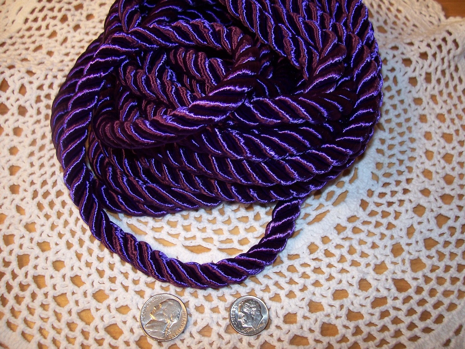 Purple Cord Trim Rope 6.33 Silky Yards by CraftStuffDepot on Etsy