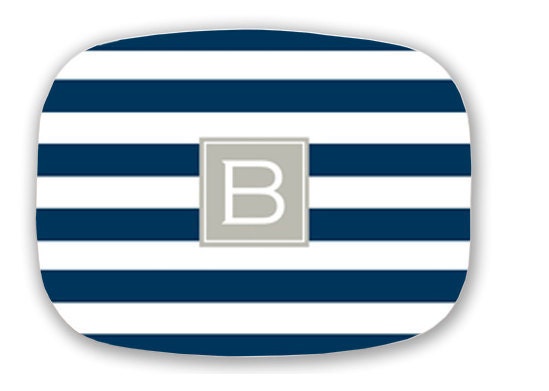 Personalized Melamine Stripe initial Platter SALE