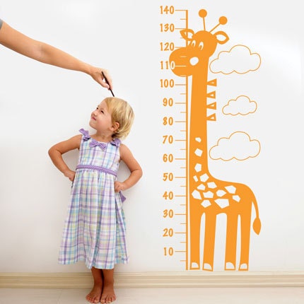 Giraffe Height Chart Wall Decal