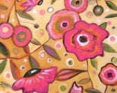 Amy Giacomelli painting print ... Blooms on Yellow ... 8 x 10 glossy print