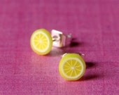 Miniature Fruit Slice Earrings - Lovely Lemon Posts