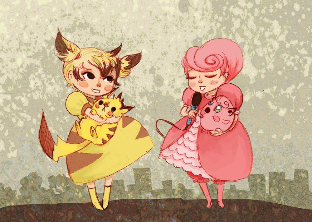 Pokegirls Fancy Dress 5x7 art print