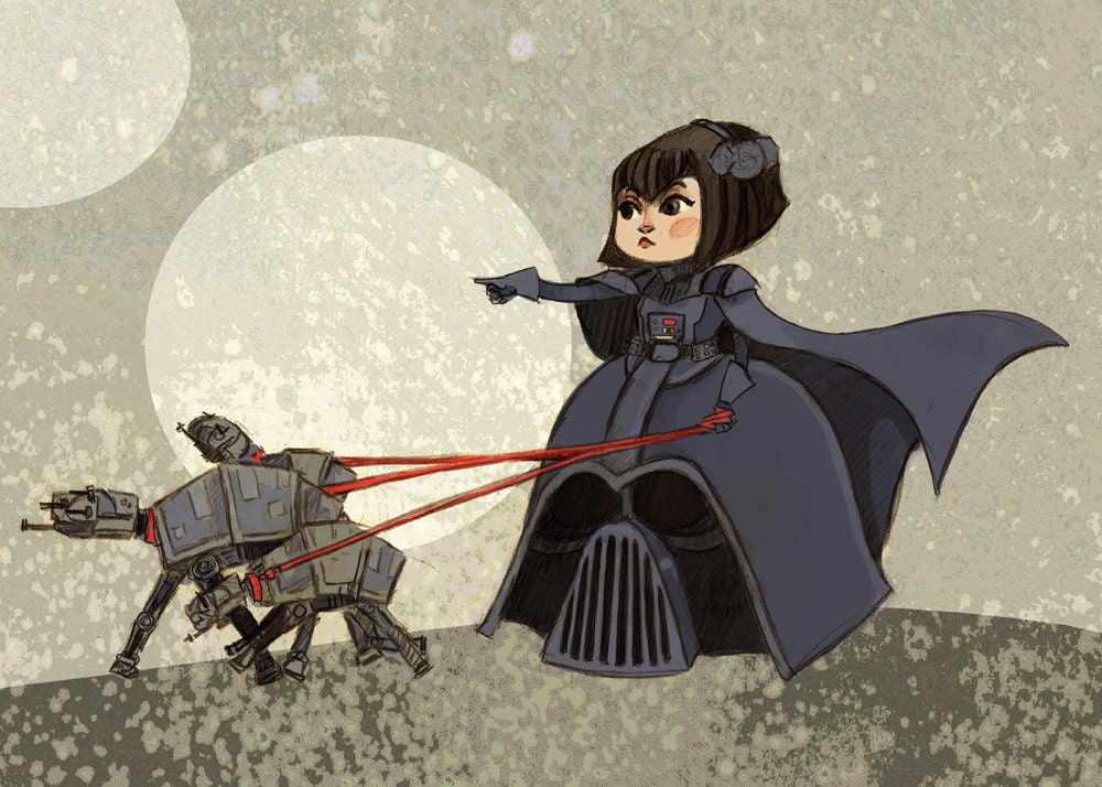 Lady Vader Star Wars Fancy Dress 8x12 art print
