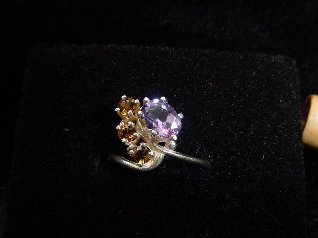 Amethyst and citrine ring size 7.5