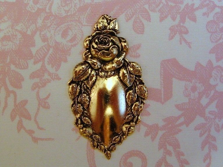 SALE-Antique Gold Victorian Rose Stamping(1)-BT13071.