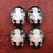 SALE-25x18mm Guns And Roses Skull Cameos(4)-L597