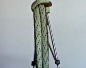 Knit Scarf Rolled EdgeTubular Cable Green Sage Brown Blue Teal