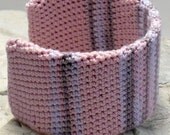 Crochet Cuff Bracelet Pink Wisteria Cafe Liqueur