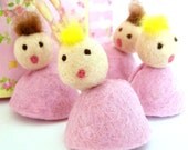 Baby Shower - 10 Name Card Holders- Baby Girl - 1st Birthday - set of 10- wool Felted