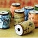 Hand Dyed and Stamped Ribbons on Spools