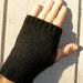 Men's or Women's Black Wrist Warmers / Fingerless Gloves