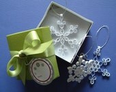 Snowdrift Collection-Set of 3 elegant, quilled snowflake ornaments packaged for gift giving, perfect stocking stuffers, secret santa gift, office party gift