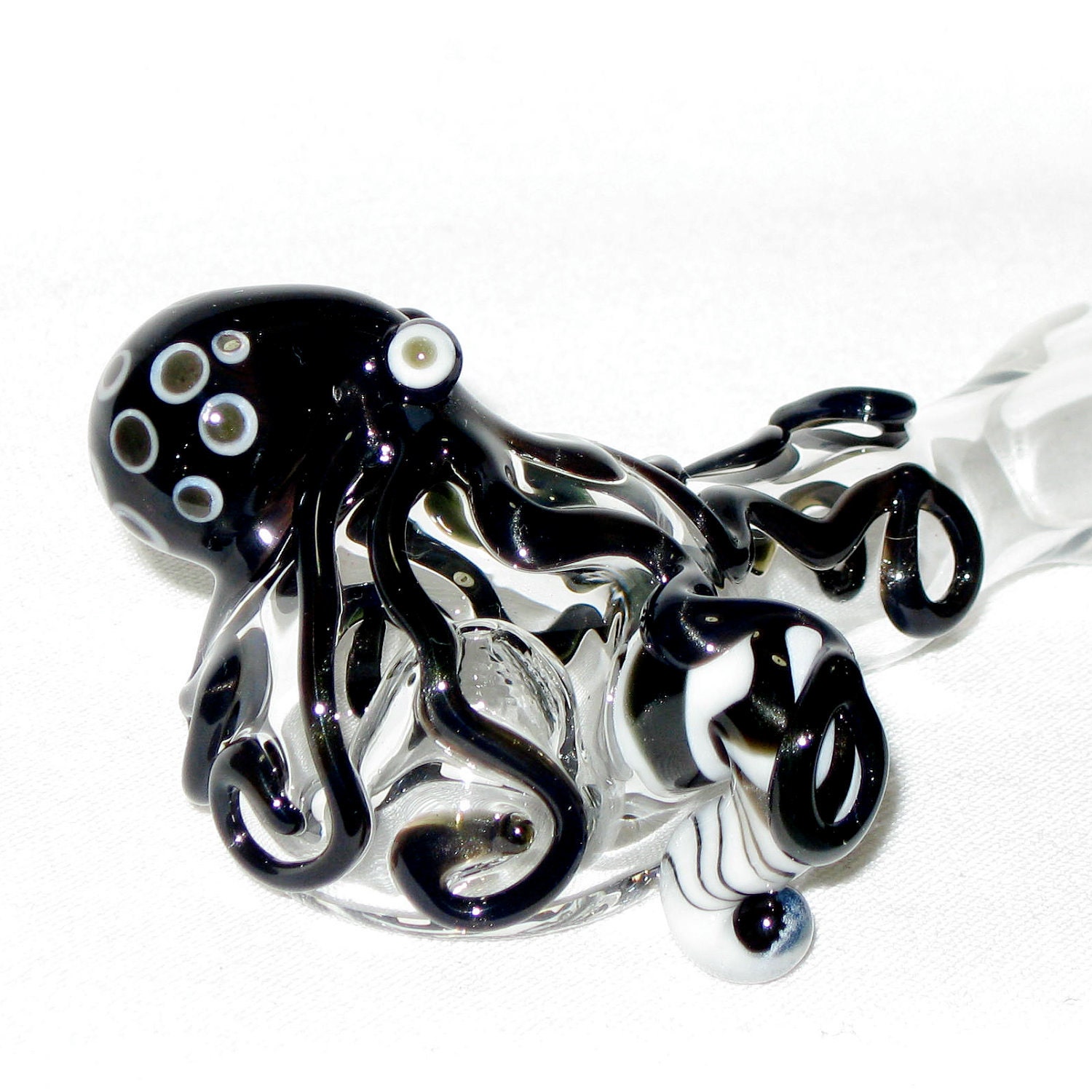 Octopus Medium Hand Blown Glass Reversible Spoon