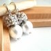 Wedding jewelry - The Laurent in white- fresh earrings with white shell pearl and silver sea pearls