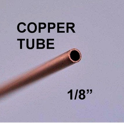 1/8 inch Solid Copper Round Tube Tubing, 3 pcs.