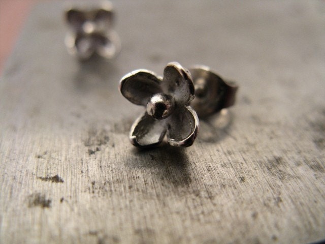 Sterling Silver Lilac Earrings