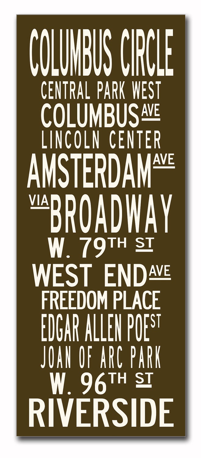 Upper West Side in Vintage Brown and White, Large 24x60 Gallery-Wrapped Canvas Subway Art