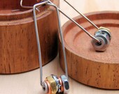Steampunk Drop Earrings Long Hoop Dangles Hardware Jewelry Eco Friendly Mixed Metal
