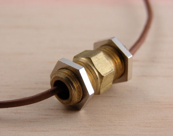 Mens Necklace Leather Cord Hardware Jewelry