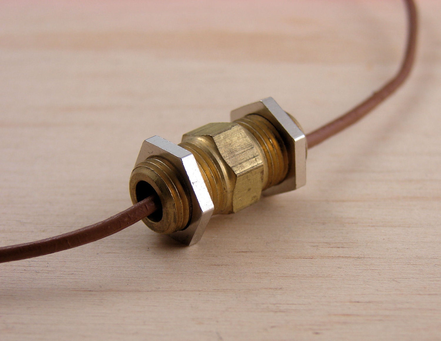 Mens Necklace Leather Cord Hardware Jewelry