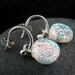 Dichroic Earrings - Interchangeable Fused Glass Hoop Earrings - Silver Frost - Ready to Ship