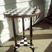Hand Painted Black and White Checked Accent Table