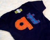 TWO initials or numbers.  Create Your Own Super Cute  Personalized T shirt - ALL SIZES. Baby, boy, girl tshirts