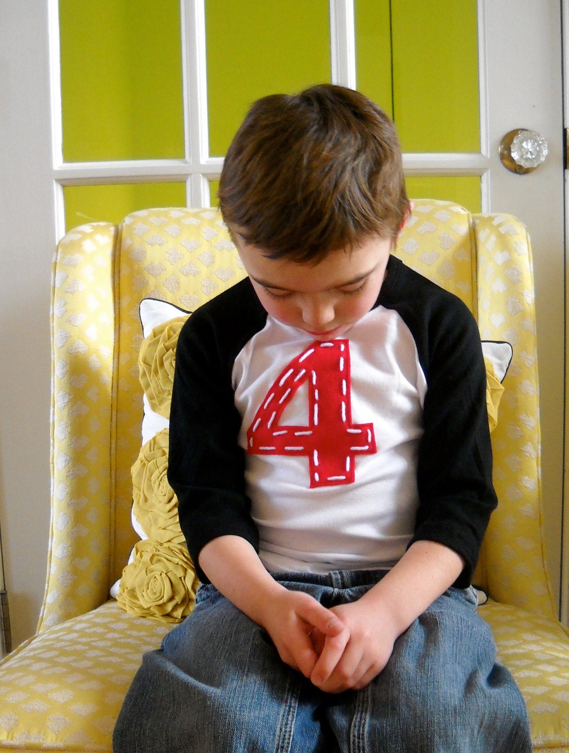 SUPERSIZED RAGLAN.  DESIGN your Own birthday or letter tee.   Super cute.  american Apparel.  all letters and numbers. by gorno couture
