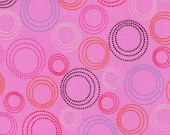 Pink Pop Circles 100% cotton fabric 1 yard x 44 inches