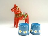 2 Danish Painted Egg Cups Helen & Mogens Lyholmer