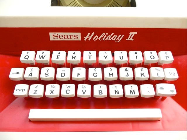 RESERVED/Sear's Holiday 2 Child's Typewriter England Red White & Blue