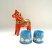 2 Danish Painted Egg Cups Helen & Mogens Lyholmer