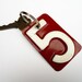Number 5 Key Chain - Recycled License Plates