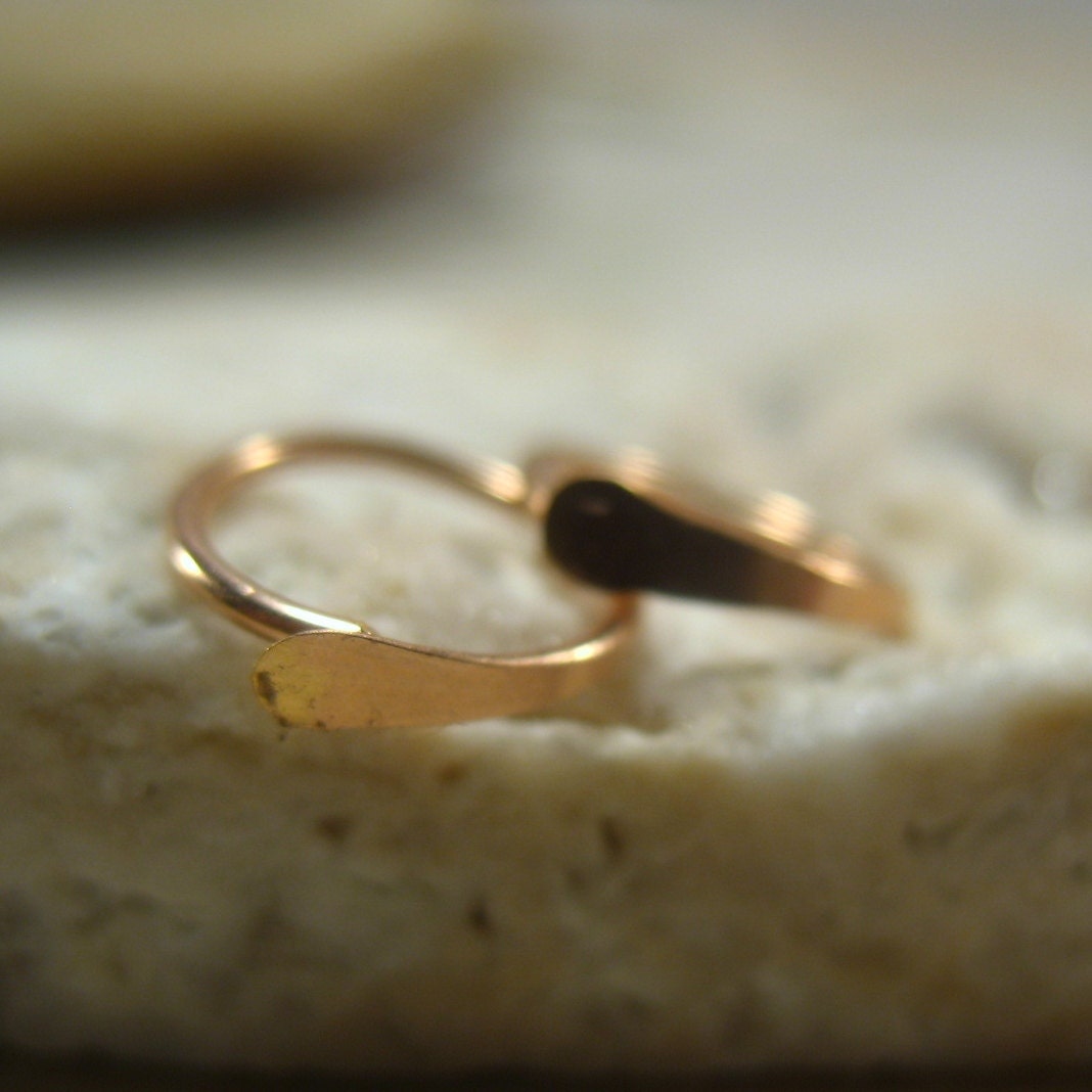 Cartilage Hoop Earring Flat 14k Pink Gold Filled Plain