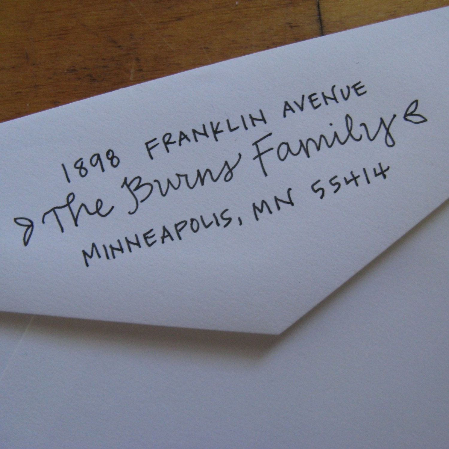 Ursula Address Stamp (Red Rubber on Wood Block)
