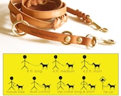 8x8 Lead in TAN -- 8 ft. L-O-N-G 8-Way multi-functional leather dog lead-