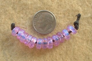 12 Lilac and Teal Dichroic Lampwork Mini Spacer Beads by Dee Howl Beads