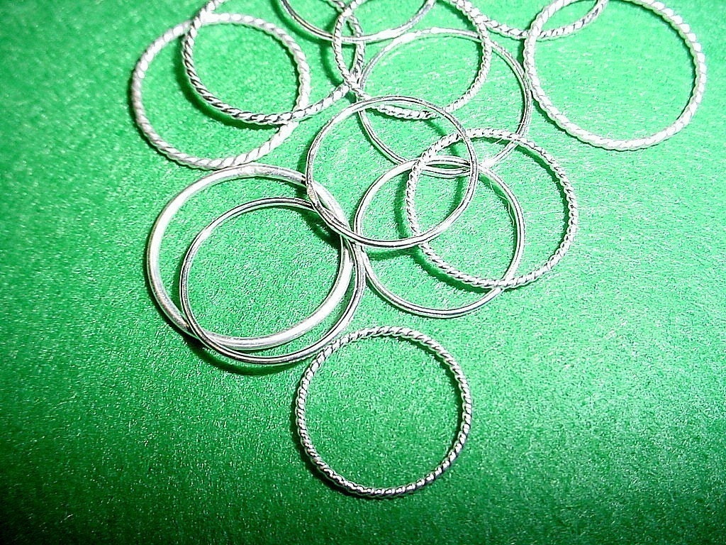 3 for (katydevon) -EFA WSPA Japan Animal Relief - Skinny Sterling Silver Stacker Ring - custom made and custom size Japan Relief