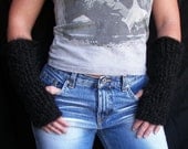 SUPER Soft Black Fingerless Gloves - Armwarmers