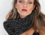Knit Scarf - 50 Shades of Grey - Button Cowl -  UNISEX - Customizable