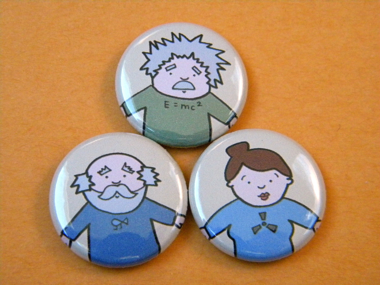 Famous Scientist Button Set