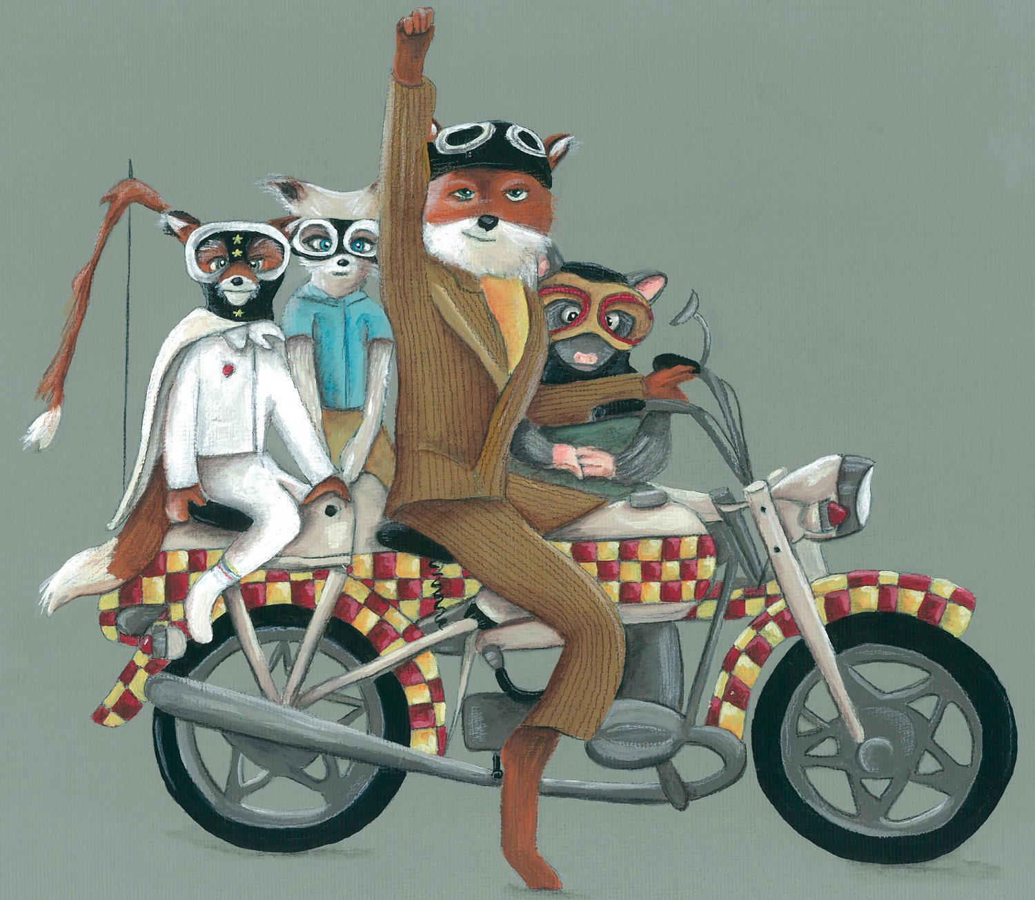 Fantastic Mr. Fox Motorcycle Print