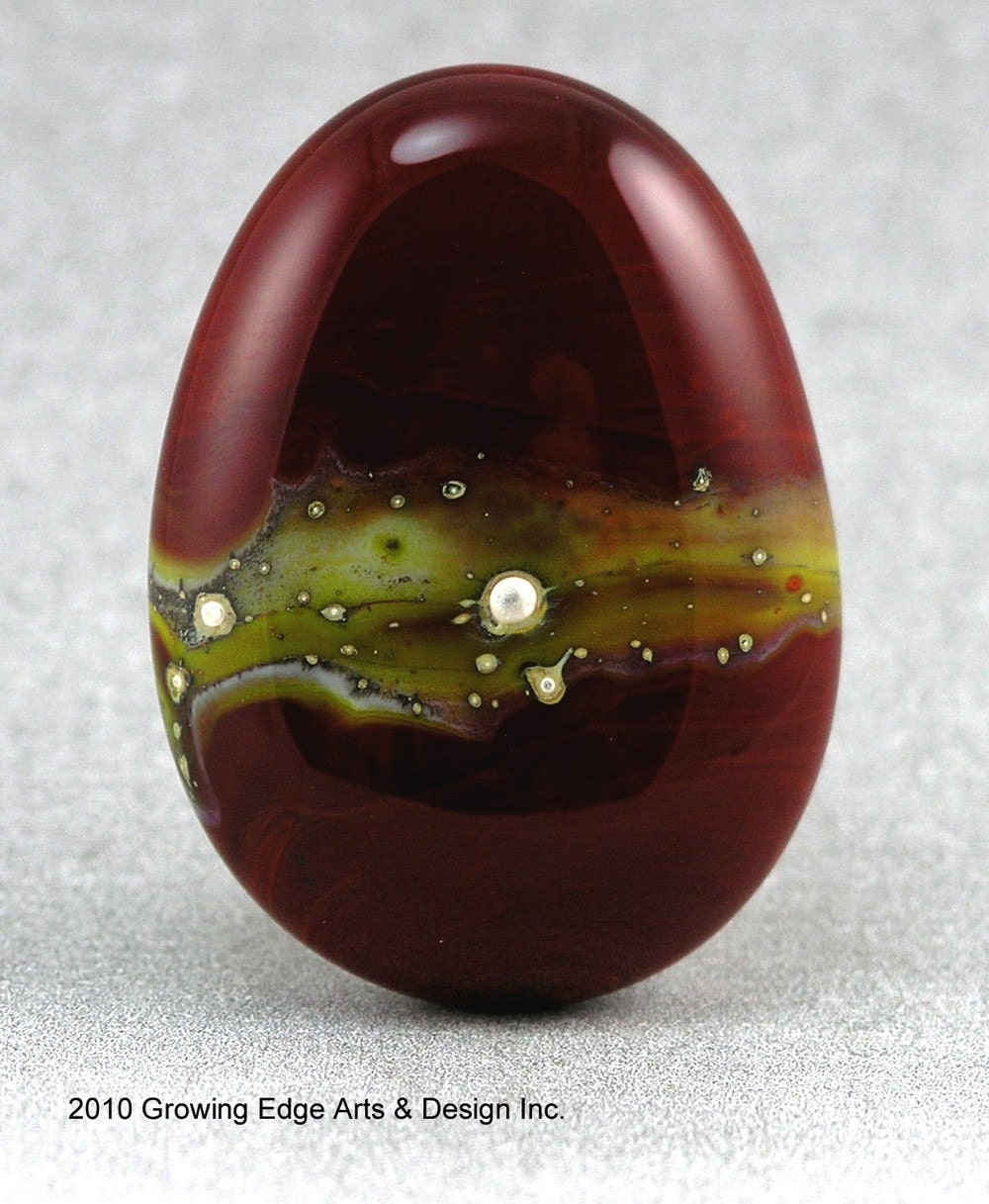RESERVED TRUDY...Dusk...organic lampworked/slumped CABOCHON Truewealth SRA