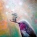 Humming Bird Forest  Art Print  8"x10"