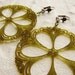 Olive statement earrings - vintage German Lucite lace filigree earrings, olive sage statement earrings