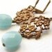Blush Pink Rose aqua Necklace, Bridesmaid jewelry, Seafoam stones wedding necklace bridal wedding jewelry
