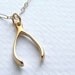 Gold Wishbone necklace, bridesmaid jewelry, Wedding bridal party simple everyday wishbone necklace bridesmaid gifts