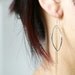 Gold petal drop earrings, chain fringe drop earrings mixed metal, gold silver hoop earrings