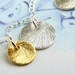 bridesmaid jewelry, simple silver gold disc drop necklace, mix metal coin drop wedding jewelry, everyday delicate dainty wedding jewelry